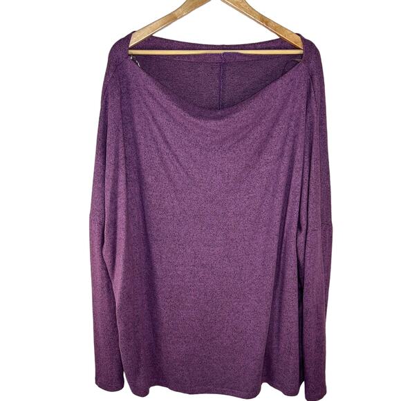 Haptics Oversized Knit Top Size 1X Purple Drapey Batwing - Picture 1 of 6